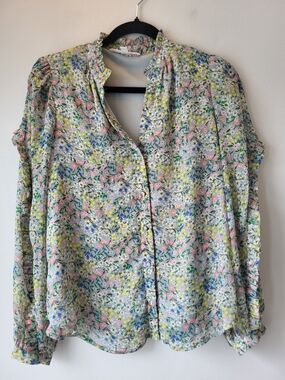 Adyson Parker Pastel Floral Fairy Romantic Feminine Button Front Blouse